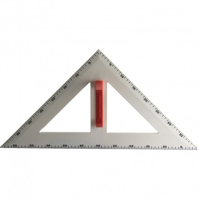 Zeichendreieck, 90°,45°,45°, Kunststoff weiß, Hypotenuse 60 cm, 